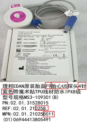 US Transducer Fetal Ultraschallprobe 4 Nadel Wasserdicht IPX8 MS3-109301