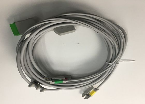 Mehrfachverbindung EKG Ersatzteile Kabel 3 Blei mit integriertem Grabber Blei Draht 3.6M