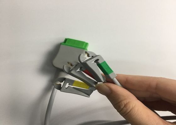Mehrfachverbindung EKG Ersatzteile Kabel 3 Blei mit integriertem Grabber Blei Draht 3.6M