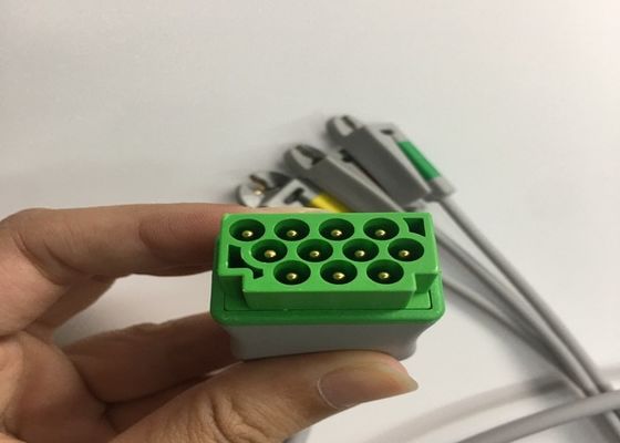Mehrfachverbindung EKG Ersatzteile Kabel 3 Blei mit integriertem Grabber Blei Draht 3.6M