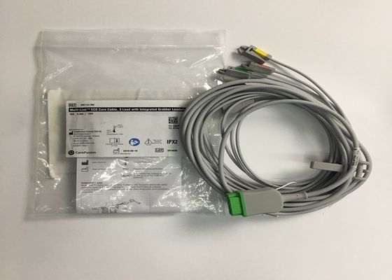 Mehrfachverbindung EKG Ersatzteile Kabel 3 Blei mit integriertem Grabber Blei Draht 3.6M