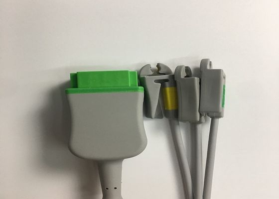 Mehrfachverbindung EKG Ersatzteile Kabel 3 Blei mit integriertem Grabber Blei Draht 3.6M