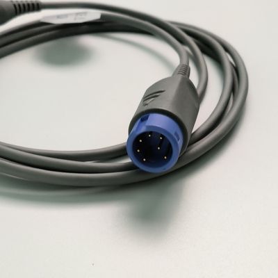 REF SHEC3 Blutsauerstoffverlängerungskabel 2M Blauer Rundkopf Einfachschlitz 7 Stift L 2,0 Meter