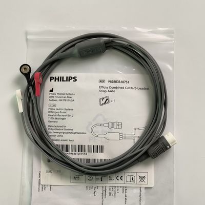 PHILIP Original Efficia Kombiniertes Kabel / 3-Leadset Snap AAMI Referenz: 989803160751
