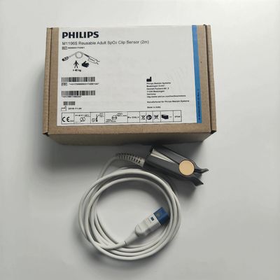 PHILIP Original M1196S Wiederverwendbarer SpO2-Clip-Sensor für Erwachsene (2m) REF:989803174381
