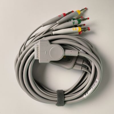 Elektrokardiogramm-Maschine mit integriertem 12-Blei-Draht mit 15 Pins Europäischer Standard IEC Bananenkopf 4.0