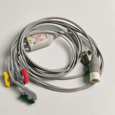 PHILIP Original 3 Lead IEC Leadset Rot, Grün, Gelb, 2,6 M Maschinenende Rund 12 Nadeln PN:989803143171