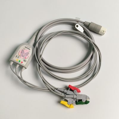 PHILIP Original 3 Lead IEC Leadset Rot, Grün, Gelb, 2,6 M Maschinenende Rund 12 Nadeln PN:989803143171