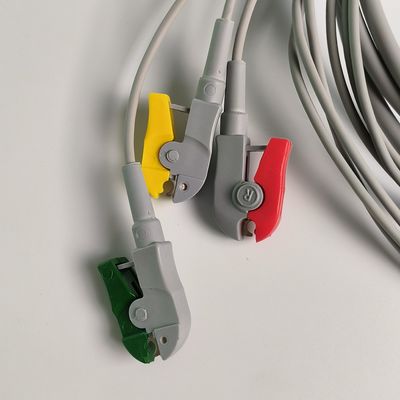PHILIP Original 3 Lead IEC Leadset Rot, Grün, Gelb, 2,6 M Maschinenende Rund 12 Nadeln PN:989803143171