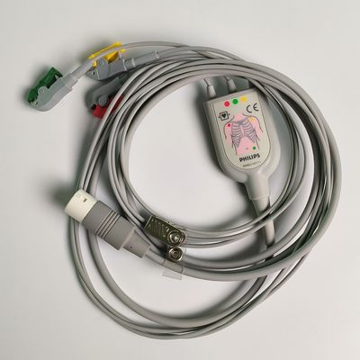 PHILIP Original 3 Lead IEC Leadset Rot, Grün, Gelb, 2,6 M Maschinenende Rund 12 Nadeln PN:989803143171