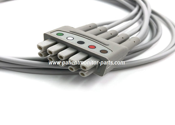 Multi-Link EKG Leadwire Grouped Set,5 Lead Grabber AHA 74CM / 29IN PN 412681-001