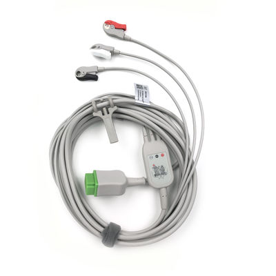 5831398 Leitung und Stammkabel EKG 3 Leitung Kabel nicht abnehmbar, Grabber, AHA,4.7M/15 FT