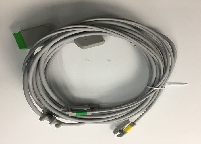 Mehrfachverbindung EKG Ersatzteile Kabel 3 Blei mit integriertem Grabber Blei Draht 3.6M