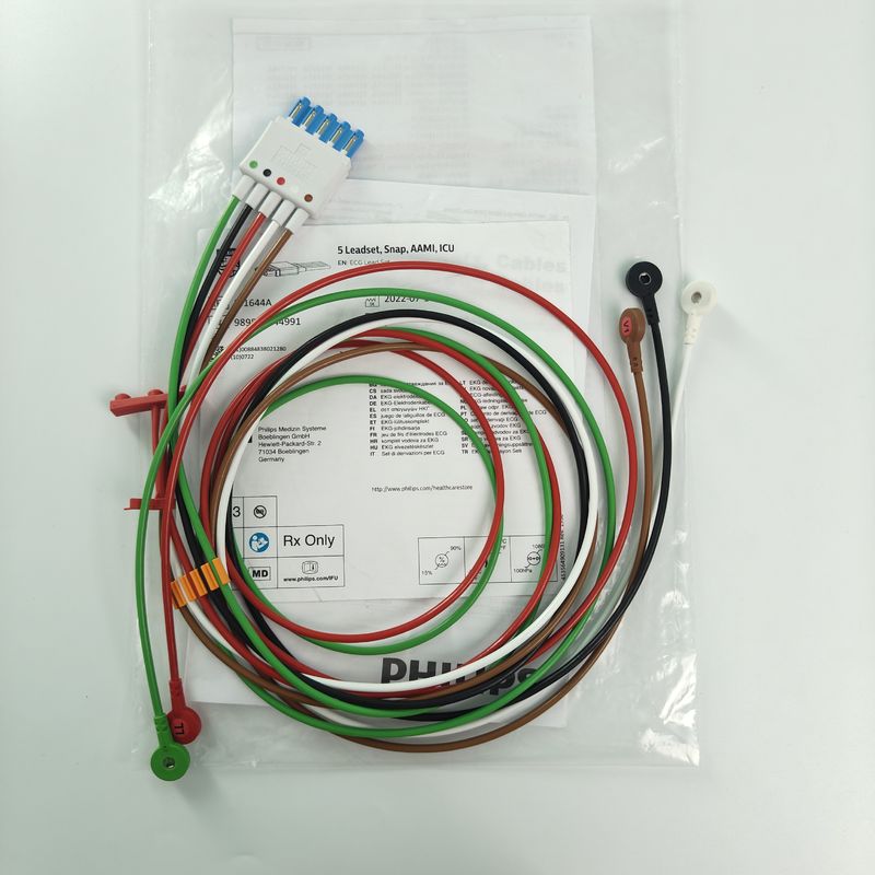 989803144991 Zubehör für Patientenmonitore PHILIP CBL 5 Leadset Snap AAMI ICU REF M1644A