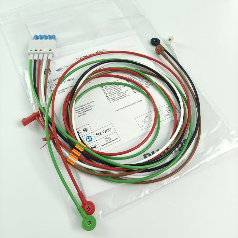 PHILIP Patientenmonitor Medizintechnik Verbrauchsmaterialien CBL 5 Leadset Snap AAMI ICU REF M1644A 989803144991