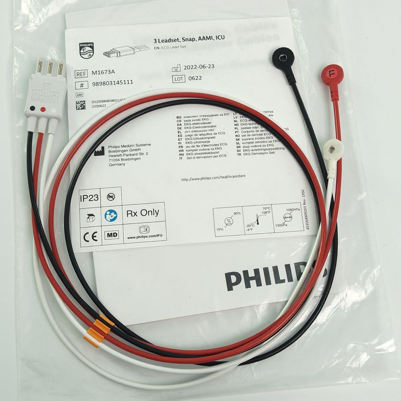REF M1673A PHILIP Patientenmonitor CBL 3 Leadset Snap AAMI Intensivstation PN 989803145111