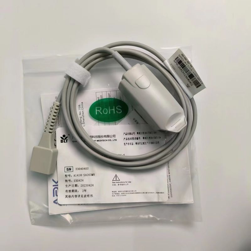 Original Split Adult Finger Clip Blut Sauerstoffprobe verschlüsselt 9 Pin DB9 Trapezform PN 15-100-0013