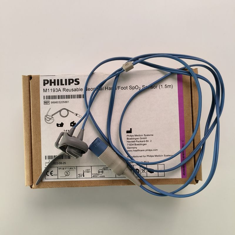 PHILIP Original M1193A Wiederverwendbarer Neugeborener SpO2-Sensor für Hand/Fuß (1.5M)