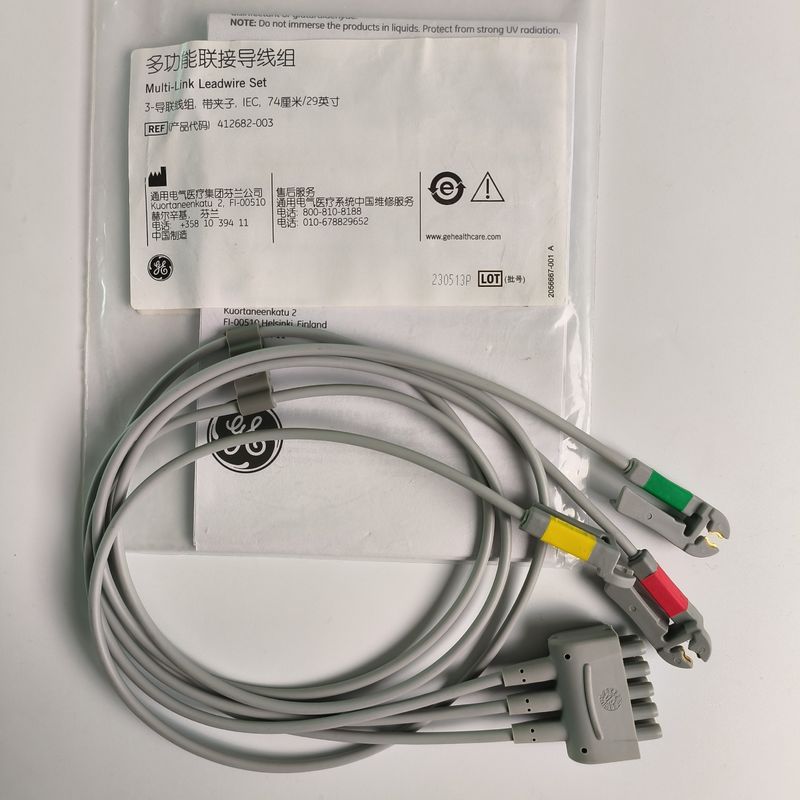 CareFusion GE Original Multi-Link EKG-Lead-Wire 3-Lead Grabber IEC 74cm / 29in. Referenz: 412682-003