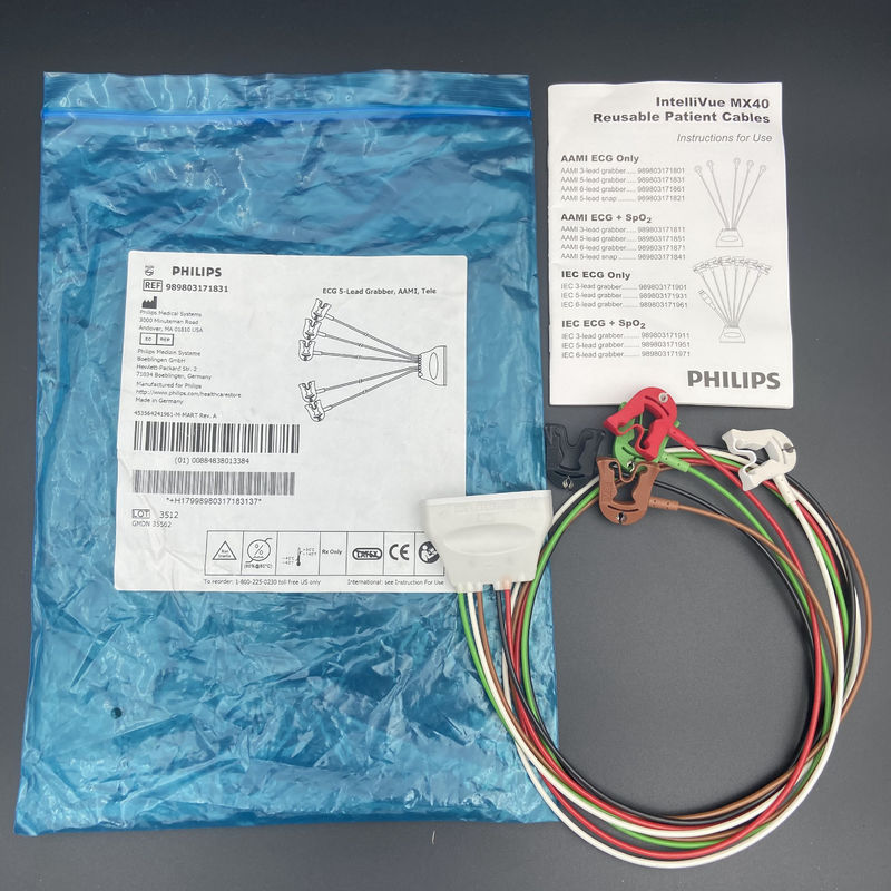 EKG 5-Lead Grabber AAMI Tele REF: 989803171831 Für IntelliVue MX40 Patientenmonitor