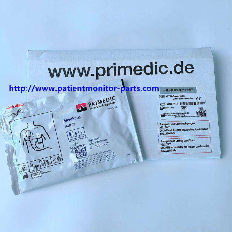 Metrax Primedic M250 M290 Defibrillator Einwegelektroden mit Kabel REF 73288 oder 97796 SavePads